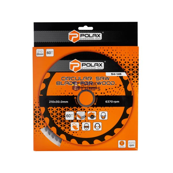 Circular saw blade for wood, carbide tipped 210x30.0/25.4, 60Т image 3