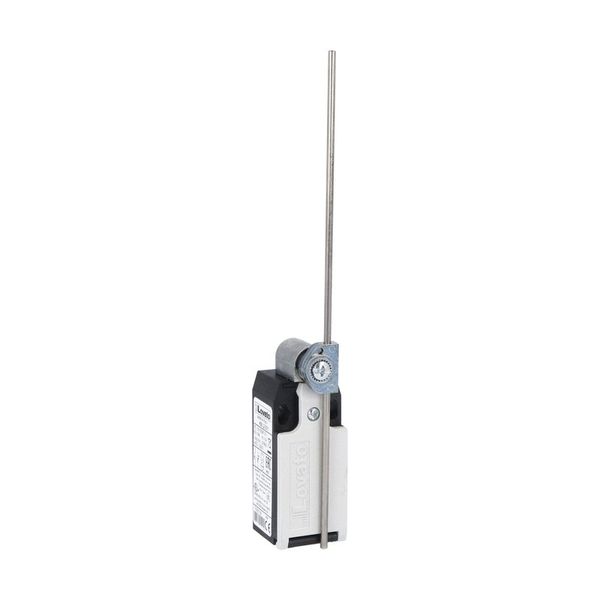 Limit switch, K series, adjustable roller lever, 1 bottom cable entry. Dimensions to EN 50047, plastic body, contacts 2NC independent. Metal rod image 1