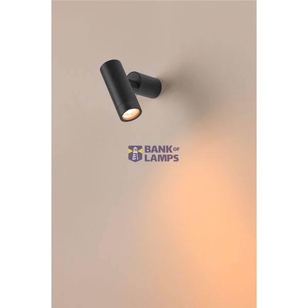 S-TUBE, wall-mounted light, round, GU10, 1x max. 10 W, black image 2