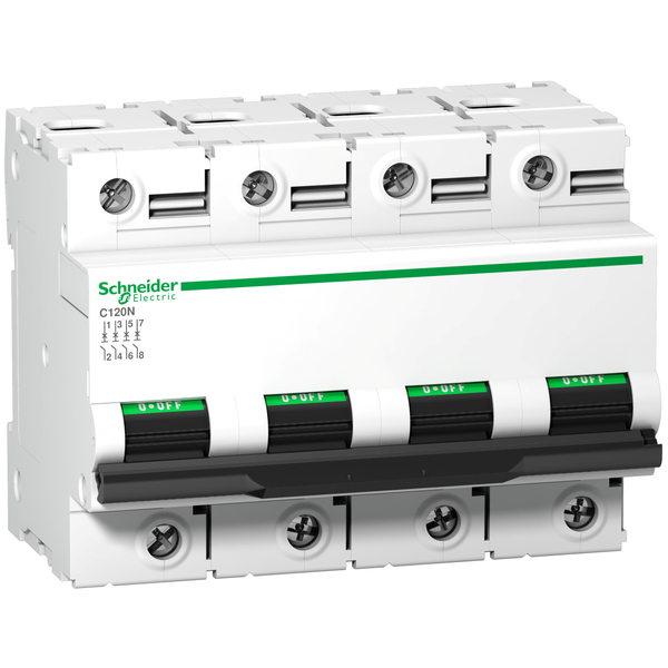 Miniature circuit-breaker, Acti9 C120N, 4P, 80 A, C curve, 10000 A (IEC 60898-1), 10 kA (IEC 60947-2) image 4