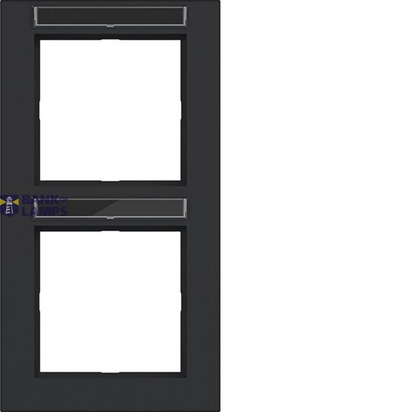 Cover frame double vertical, text field, A.1, matte night black image 1