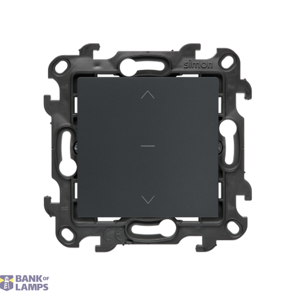 Three position (1-0-2) blind control single switch, (module), Simon 24, IP20/IP44, 10A, graphite mat image 1