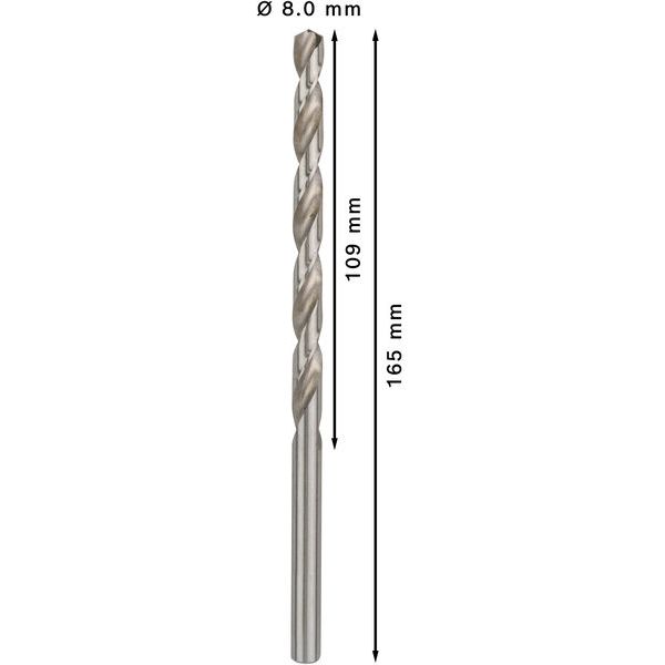 Metal drill bits HSS-G, DIN 340 8 x 109 x 165 mm 5 pcs. image 3