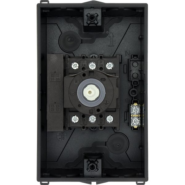 P1-25/I2/SVB/HI11 Main switch, P1, 25 A, surface mounting, 3 pole, 1 N/O, 1 N/C, Emergency switching off function, With red rotary handle and yellow locking ring, Locka image 49