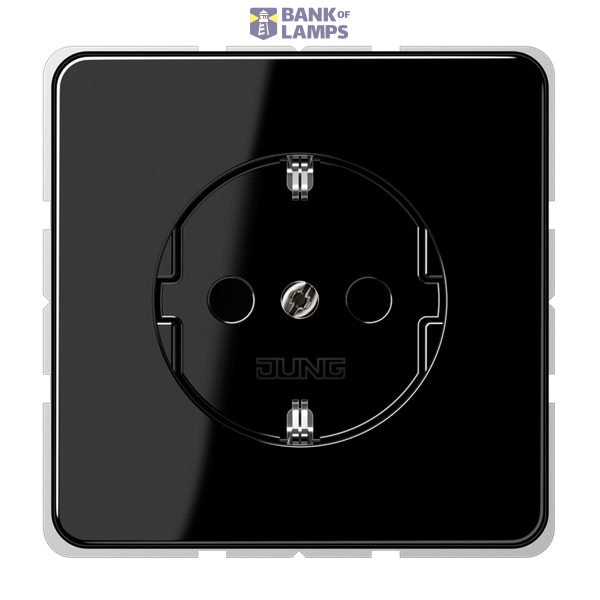 SCHUKO socket, 16 A 250 V ~, Duroplast, CD series, black image 1