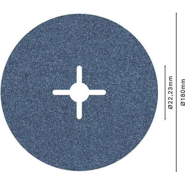 Fibre sanding disc R574, Best for Metal D= 180 mm; G= 60 image 2