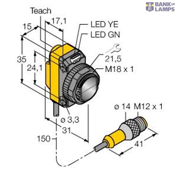 Photoelectric Sensor Diffuse Mode Sensor   QS18EN6DQ5 image 1
