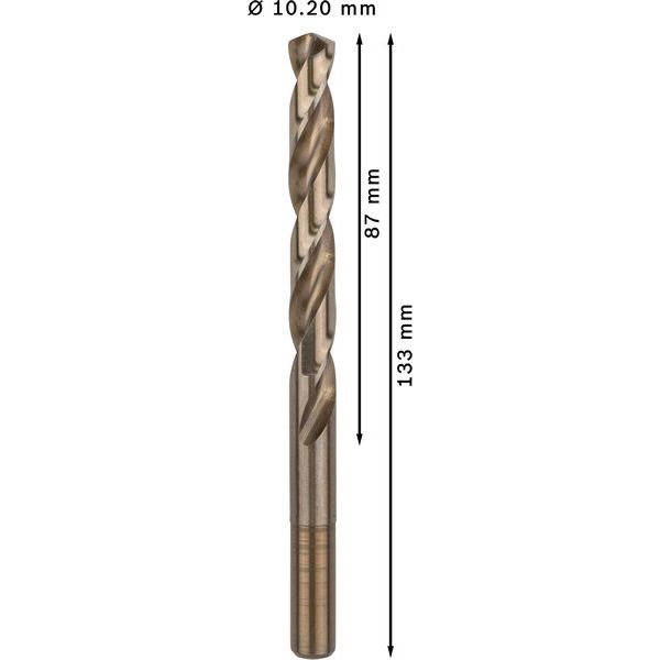 Metal drill bits HSS-Co, DIN 338 10,2 x 87 x 133 mm 5 pcs. image 3