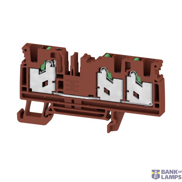 Feed-through terminal block, SNAP IN, brown, 4 mm², 32 A, 1000 V, Numb image 1