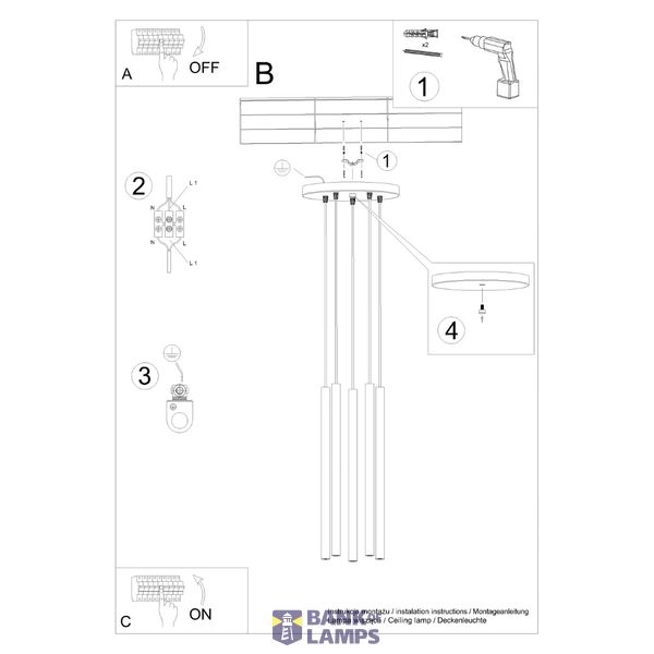 HANGING LAMP PASTELO 5P BEIGE 5XG9 image 4