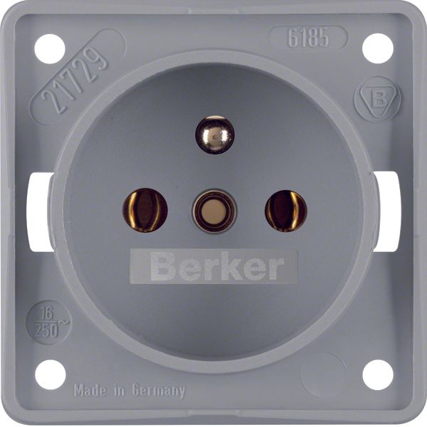 Socket outlet with earthing pin, screw terminals, Int. module inserts, image 1