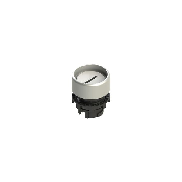 Spring-return white booted pushbutton with marking image 2