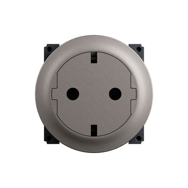 SOCKET 2P+E SCHUKO SURFACE AUTO TERMINALS TITANIUM image 3