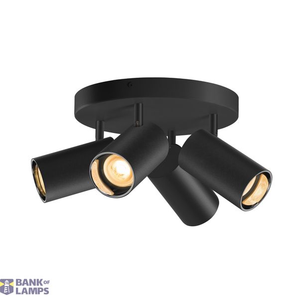 ASTO TUBE, ceiling-mounted light, cylindrical, GU10, 4x max. 10 W, black image 3