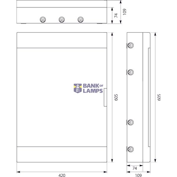 Surface-mounted distribution board SRn-54/B (3x18) (N+PE) image 2