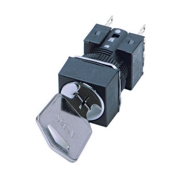 Selector switch, square, key-type, 2 notches, maintained, IP65, key re A16K2002D image 1
