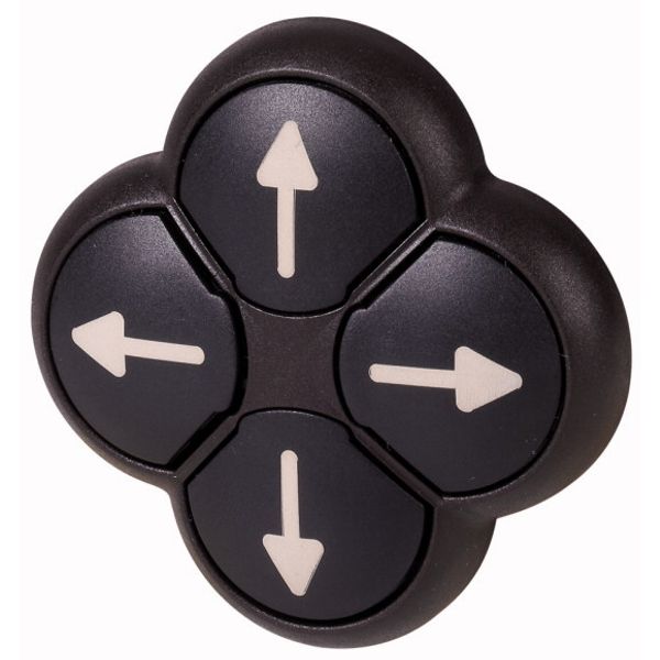 M22S-D4-S-X7 Position pushbutton, RMQ-Titan, Actuators non-flush, momentary, black, 4-fold, opposing pushbuttons not mechanically interlocked, Bezel: black, arrow image 1