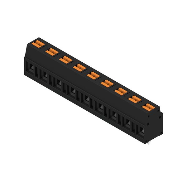 Printed circuit board terminals, 7.50 mm, Number of poles: 9, 90°, Solder pin length (l): 3.5 mm, tinned, black, PUSH IN with actuator, Clamping range, max. : 2.5 mm², Box image 4