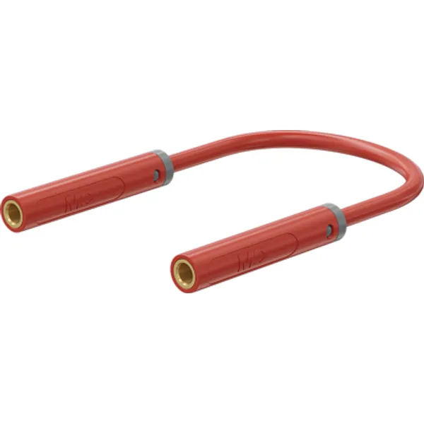 Coupling line with (4 mm socket, straight) to (4 mm socket, straight), 1 m, red, PVC, 1.0 mm², 64.1072-10022 image 1