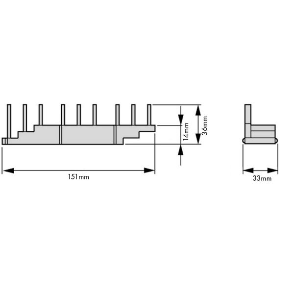 3-phase Busbar for 3xBE6, 55mm UL certified image 3