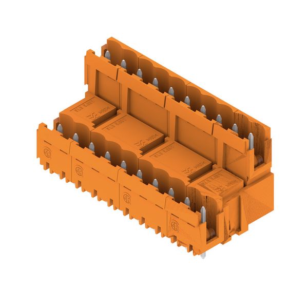 PCB plug-in connector, male header, Dovetails for fixing blocks, THT solder connection, 5.08 mm, Number of poles: 20, 180°, Solder pin length (l): 3.2 mm, tinned, orange, Box image 3
