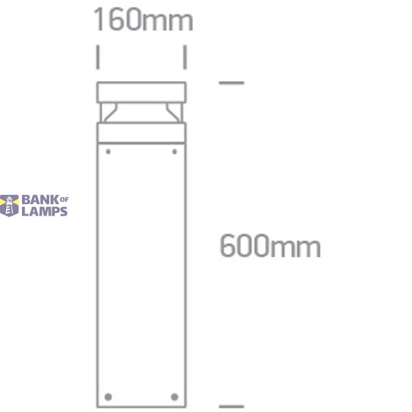 ANTHRACITE BOLLARD 60cm 20W WW IP65 230V image 2