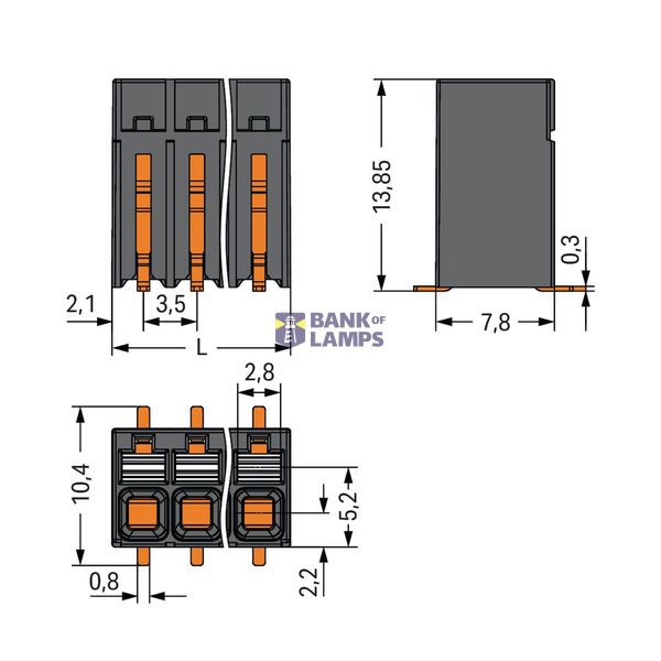 SMD PCB terminal block push-button 1.5 mm² black image 3