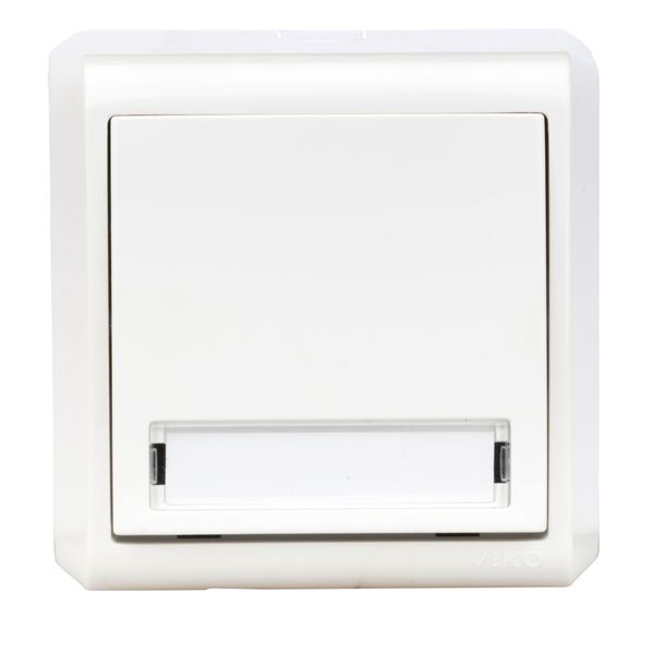 Push button, labeling field, screw clamps, VISIO IP20, white image 1