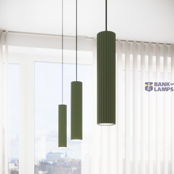 SINGLE HANGING LAMP ABOVE THE ISLAND TABLETOP, KARBON SERIES, OLIVE COLOUR image 6