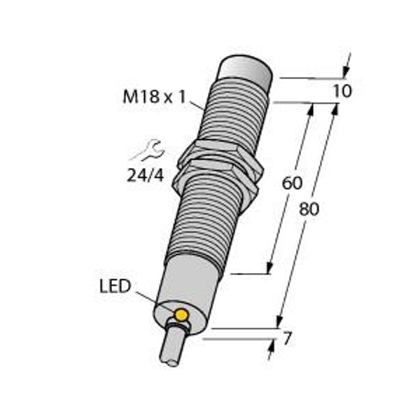 Inductive Sensor With Increased Temperature Range   NI8-M18-AZ3X/S120 image 1