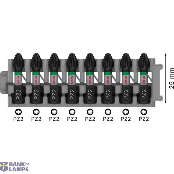 Impact Control Insert Bit Pack, 8-piece, 8xPZ2 image 2