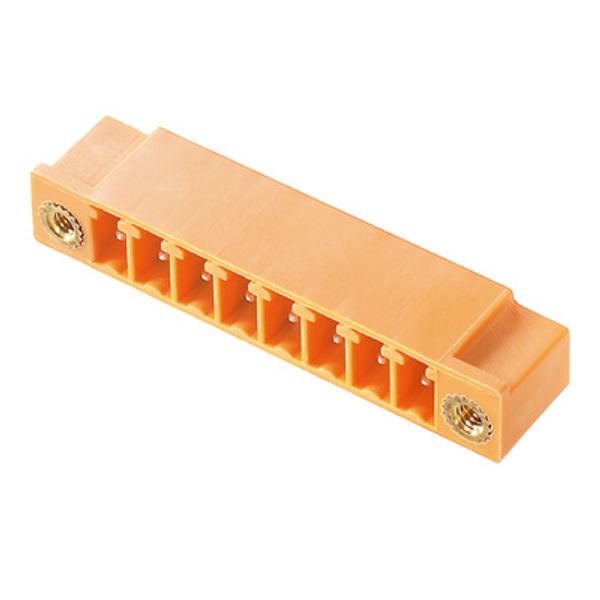 PCB plug-in connector, male header, Flange, THT solder connection, 3.81 mm, Number of poles: 5, 90°, Solder pin length (l): 3.2 mm, tinned, Pale green, Box image 4