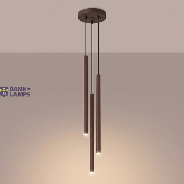 Pendant lamp PASTELO 3P brown image 2