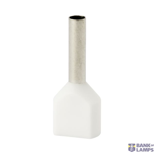 Double insulated sleeve terminal HI 2x1.5/8-bi white, Al/Cu image 1