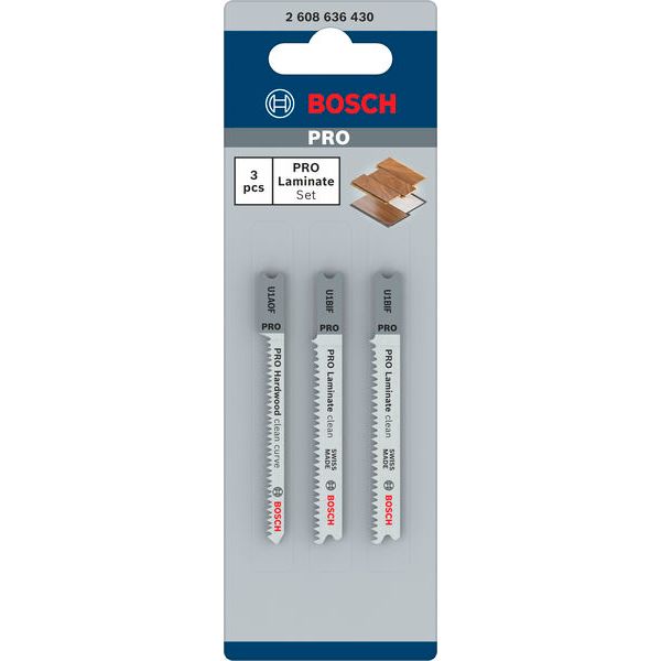 3-piece U-Shank jigsaw blade set for laminate 3 pcs. image 2