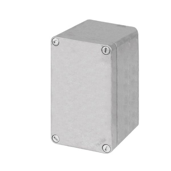 Aluminium push-button enclosure M10 85x140x85, unpainted, undrilled, without cable entry image 1