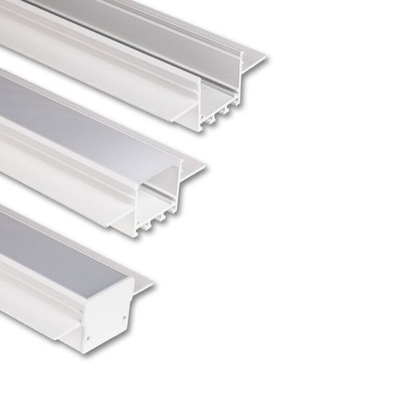 Built-in aluminum profile AO for plasterboard, 79x32mm, Whitey diffus., 1m image 1