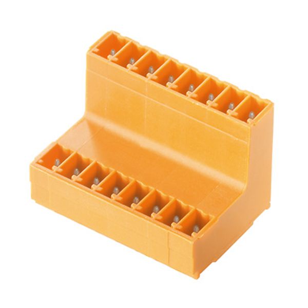 PCB plug-in connector, male header, closed side, THT solder connection, 3.81 mm, Number of poles: 22, 180°, Solder pin length (l): 3.2 mm, tinned, orange, Box image 1