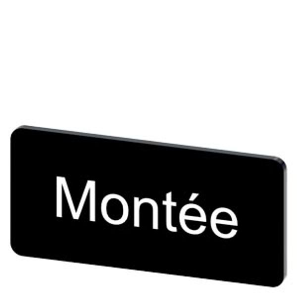 Labeling plate 12.5 x 27 mm, label black, labeling: Montee image 1