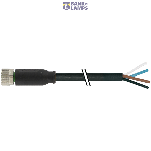 M8 female 0° A-cod. with cable PUR 4x0.34 bk UL/CSA+drag ch. 45m image 1