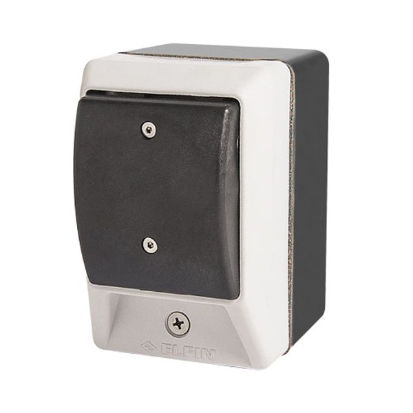 Palm switch, momentary, black dome button, with enclosure image 1
