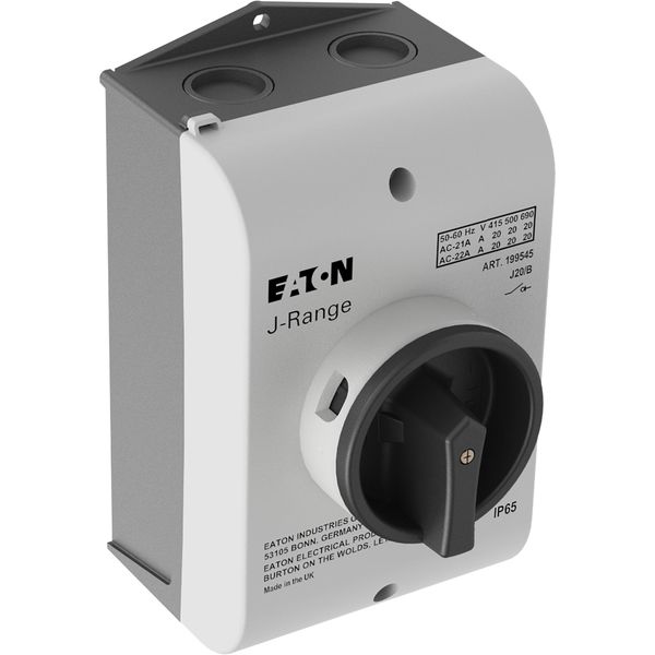 J20/B Main switch, 20 A, surface mounting, 3 pole, STOP function, With black rotary handle and locking ring, Lockable in the 0 (Off) position image 15