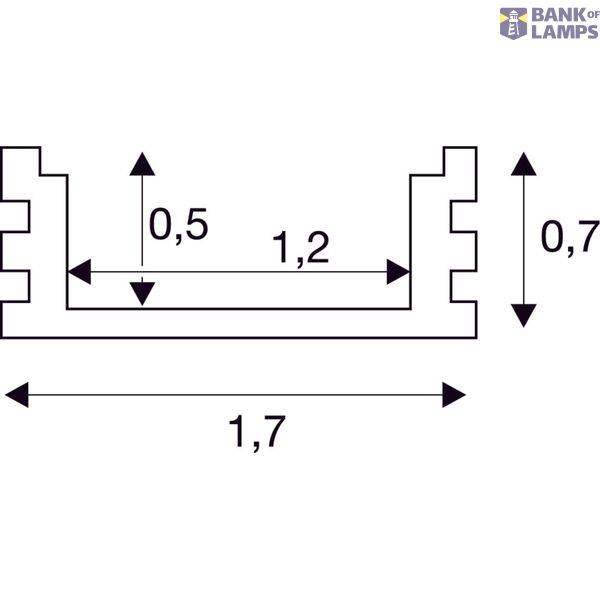 GLENOS Linear profile 1808-100, 1m, matt white image 4