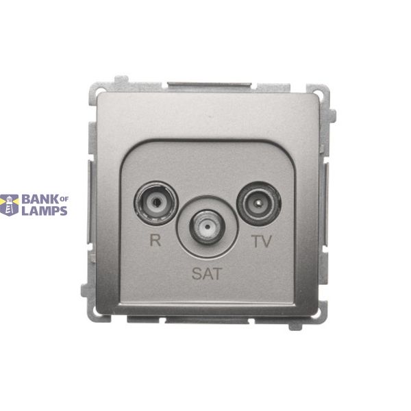 R-TV-SAT final aerial socket, atten.: 1dB, satin, metallized image 1
