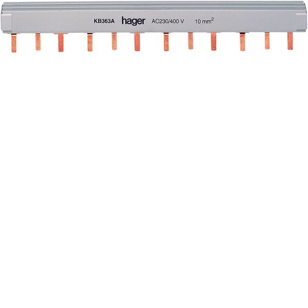 Insulated busbar 3P 63A prong 10mm² 12M image 1