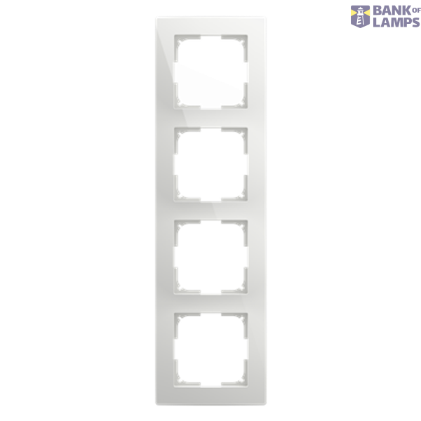 Cover Frame Basic55 4-Gang White image 1