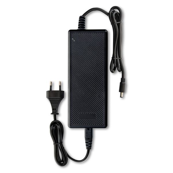 Power adapter 120W, DC12V/10A, IP20, black plastic, with plug image 1