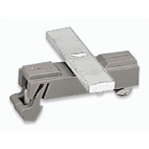 Carrier with grounding foot parallel to carrier rail 45 mm long gray image 1