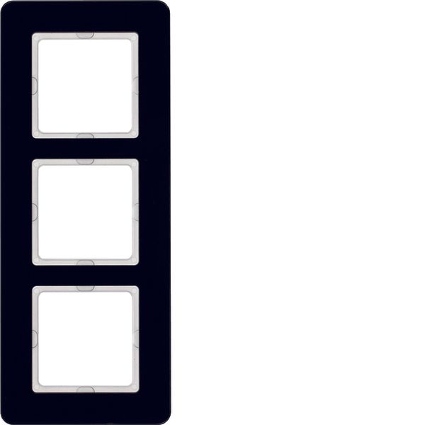 Frame 3gang, glass black image 1