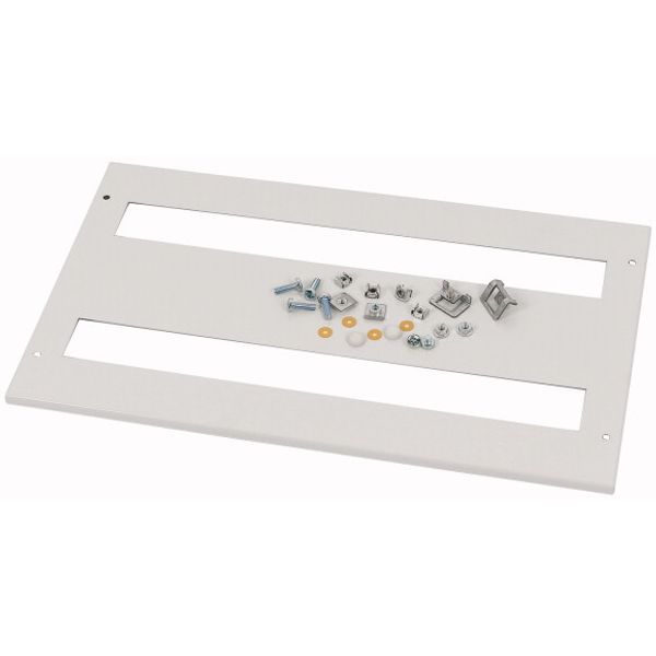 XMMC0806C Front cover, +mounting kit, for FAZ, vertical, HxW=200x600mm, grey image 1